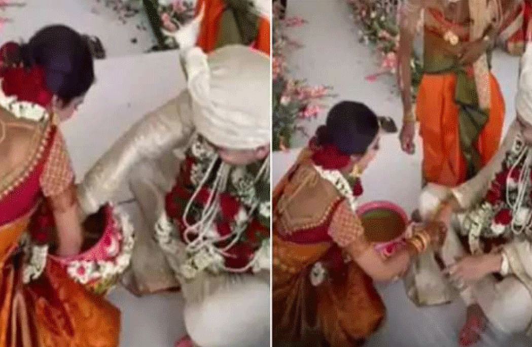 Bride Groom Funny Video: चल रही थी शादी के रस्में, अचानक दुल्हन ने दूल्हे पर कर दी…