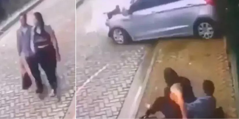 Shocking Road Accident: मौत के मुंह से बाहर आए ये कपल, देखें वीडियो