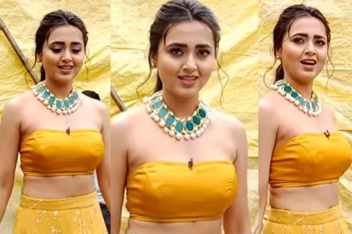 Ganeshotsav के लिए येलो रंग के लहंगे में नजर आई Tejaswi Prakash, वायरल हो रही तस्वीरें