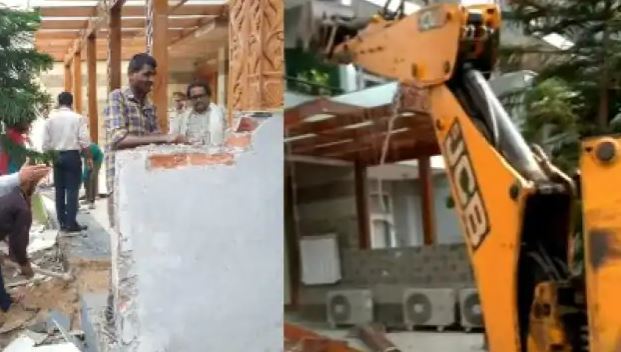नोएडा में गालीबाज नेता श्रीकांत त्यागी पर कसा शिकंजा, अवैध निर्माण पर चला बुलडोजर