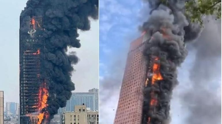 China Fire : चीन की गगनचुंबी इमारत भीषण आग की चपेट में, दर्जनों मंजिलों से आग की लपटें निकलती दिखी