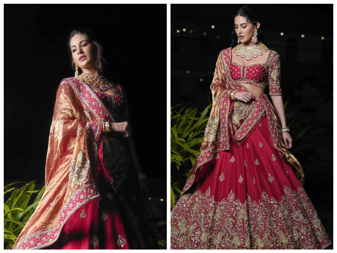 नवरात्रि में दुल्हन बनी Amyra Dastur, देशी लुक में देख फैन्स बोले- Stunning beauty