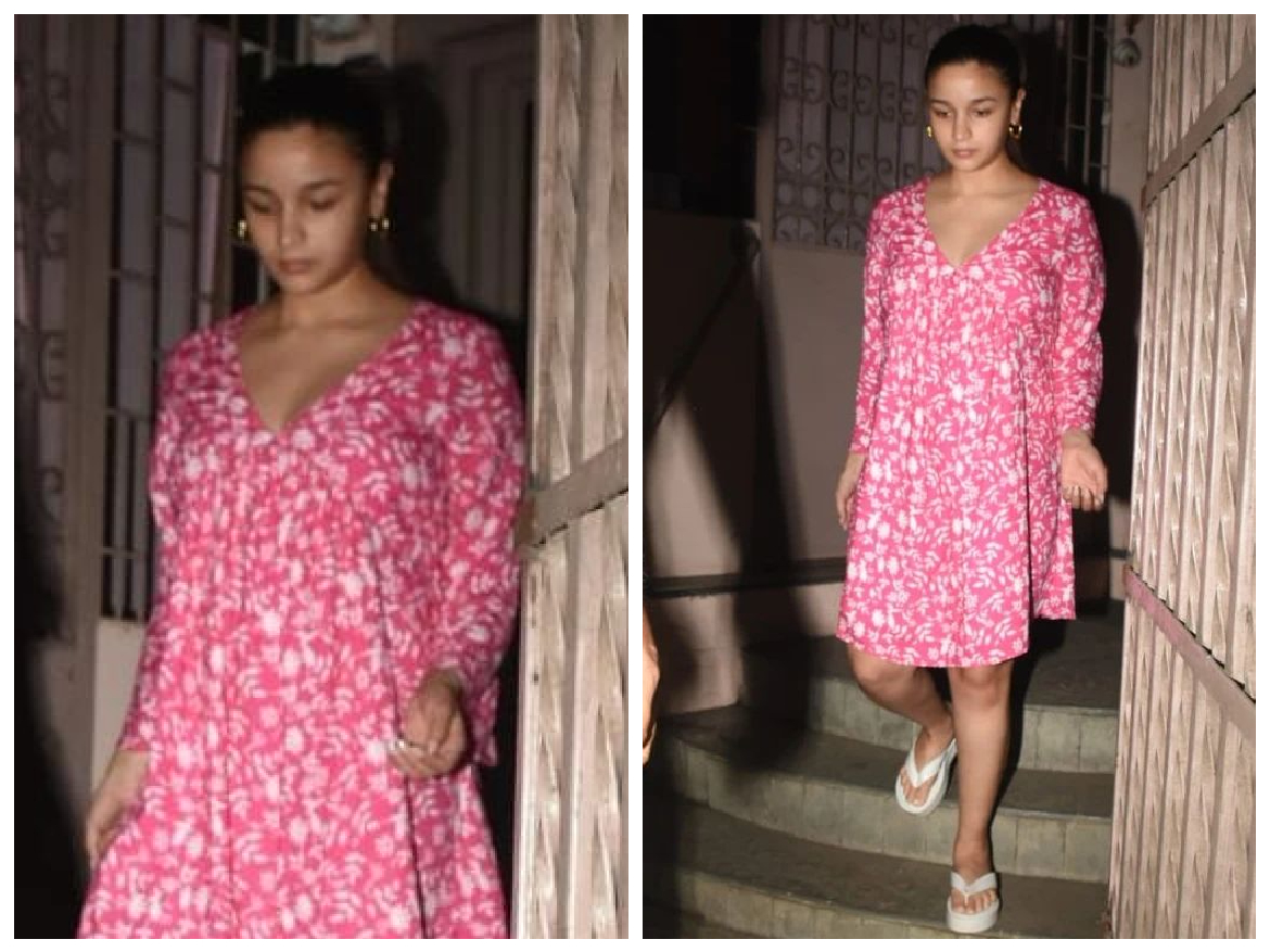 Alia Bhatt Pregnancy: Pink Color Printed Dress में स्पॉट हुई आलिया भट्ट, Baby Bump की तस्वीरें हुई वायरल