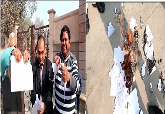Lucknow News : स्वामी प्रसाद मौर्या के समर्थन में उतरी अखिल भारतीय OBC महासभा, रामचरितमानस की प्रतियां जलाई