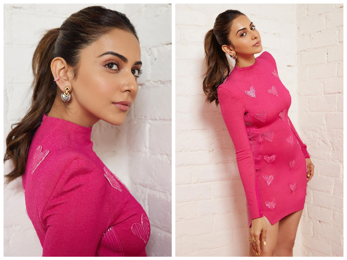 Viral Pictures: Rakul Preet Singh ने कड़ाके की ठंढ में Pink Mini Dress में कराया हॉट फोटोशूट