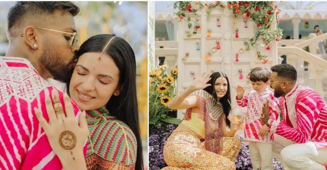 Natasha Hardik Wedding Ceremony Pic: क्रिकेटर ने शेयर की अपनी हल्दी मेंहदी की इनसाइड तस्वीरें, रोमांटिक तस्वीरें हुई वायरल