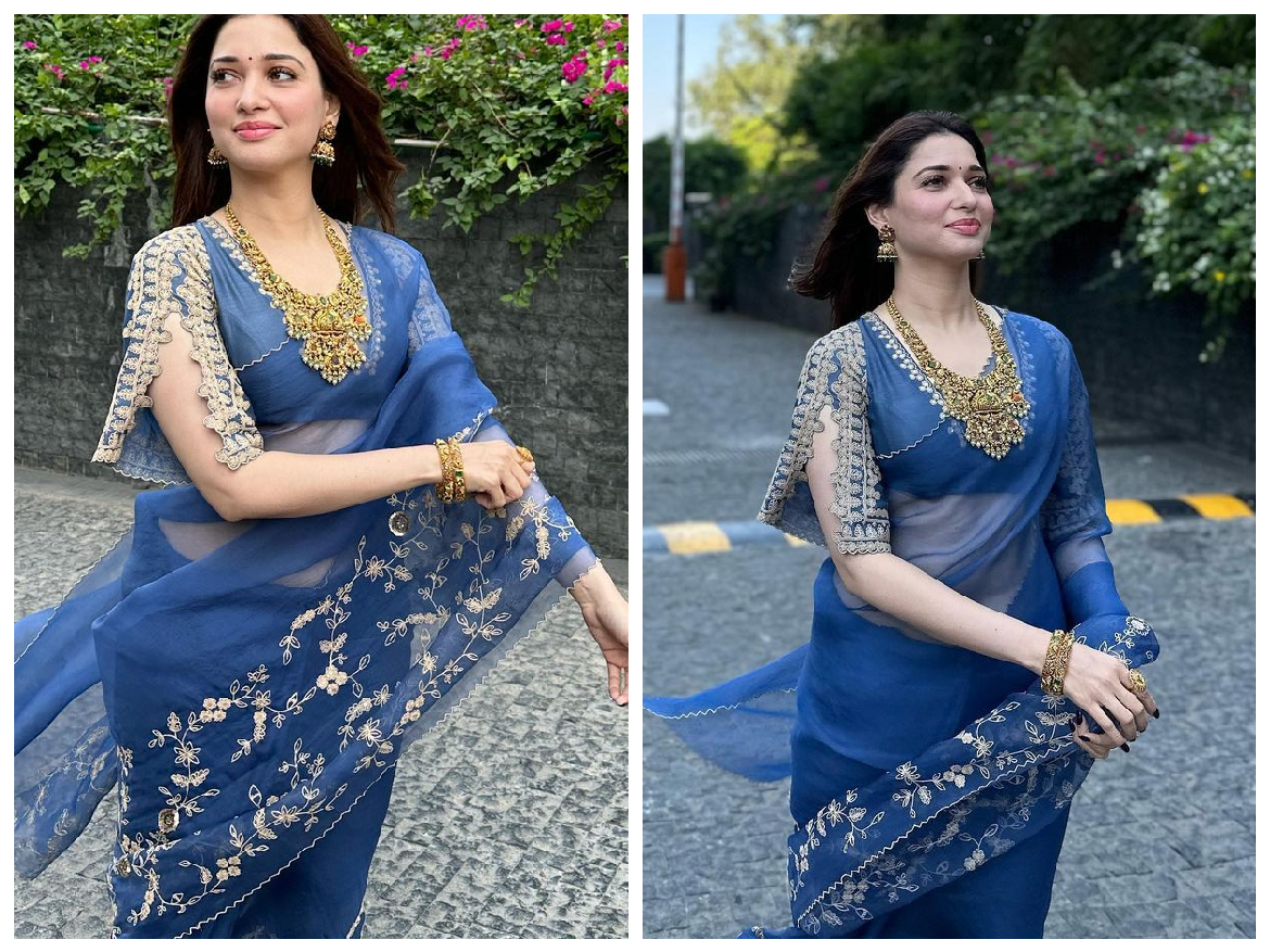 Tamanna Bhatia Saree Pic: साड़ी पहन तमन्ना ने दिया दोस्त को तोहफा, गॉर्जियस तस्वीरें हुई वायरल