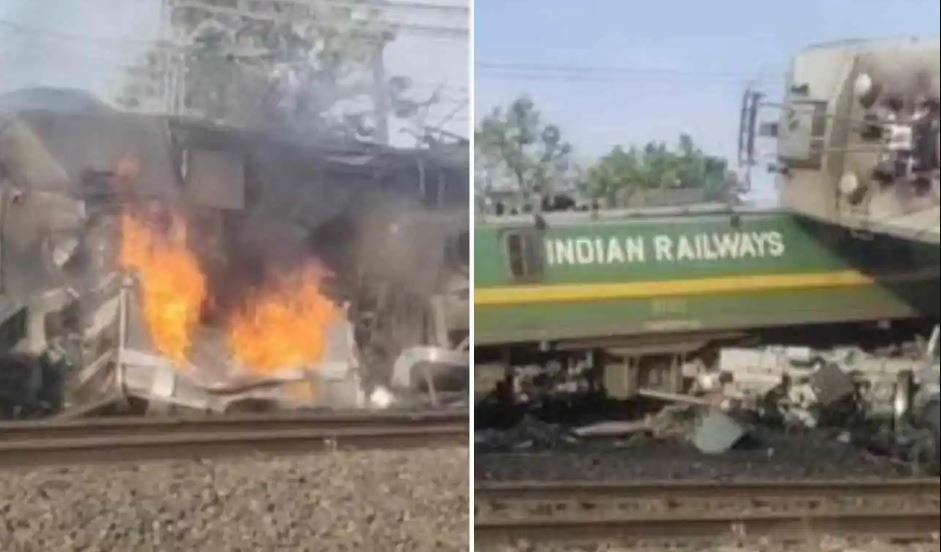 MP Train Accident: दो मालगाड़ियां आपस में टक्कर उड़े परखच्चे, इंजन में लगी आग और कई डिब्बे पटरी से उतरे