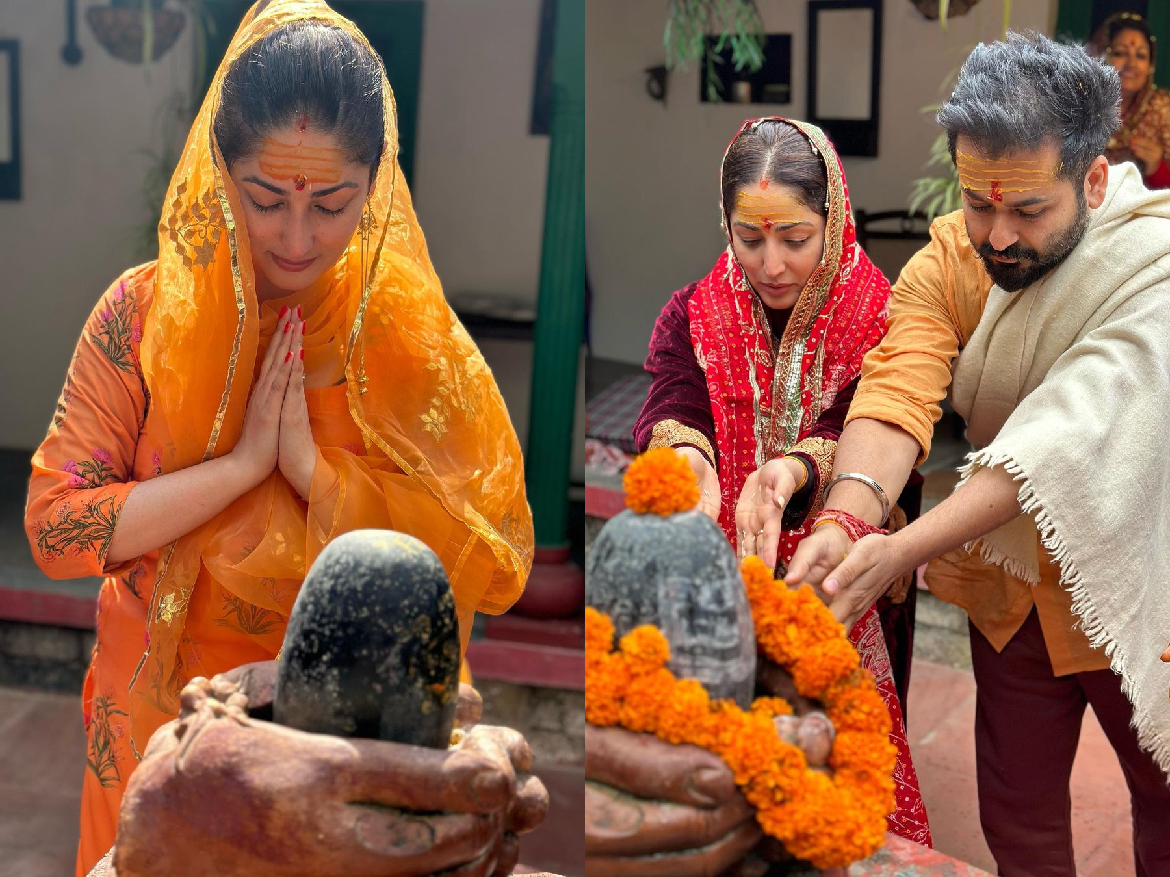 Chor Nikal Ke Bhaga की सफलता के बाद पति संग महादेव के मंदिर पहुंची Yami Gautam, देखें तस्वीरें