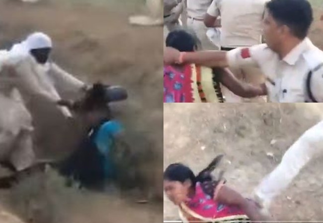 Viral Video : अतिक्रमण हटाने गए पुलिसकर्मियों ने की महिलाओं के साथ बर्बरता, बाल नोंचे, लात मारी और….