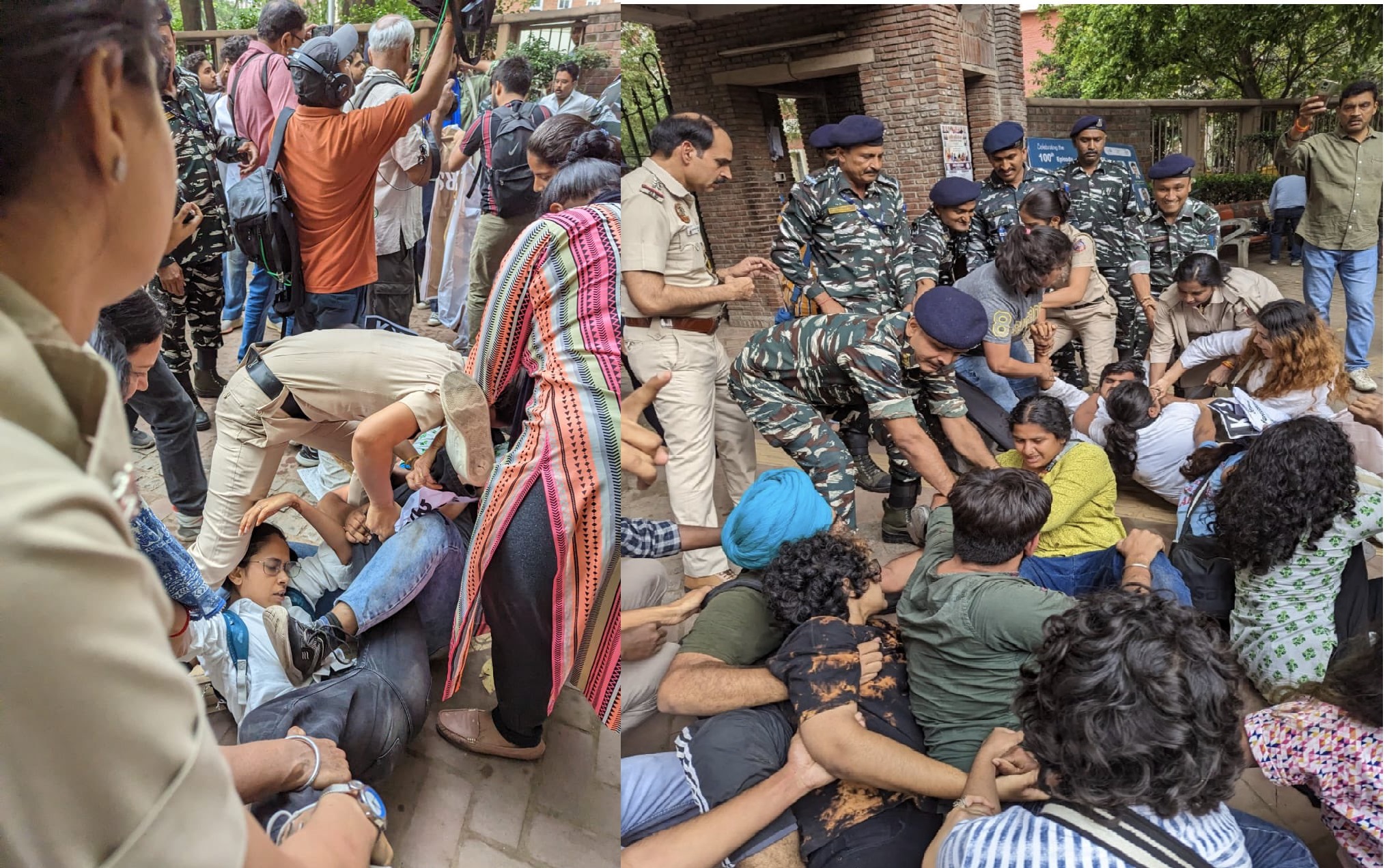 रेसलर्स के समर्थन में दिल्ली यूनिवर्सिटी की छात्राओं ने किया मार्च, तो पुलिस ने छात्राओं को घसीटा,कपड़े फटे