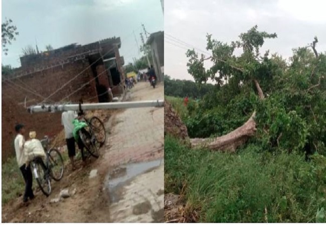 Bulandshahr Weather Update : जब बुलंदशहर में आए चक्रवात ने मचाई तबाही, पेड़ टूटे और खंभे गिरे