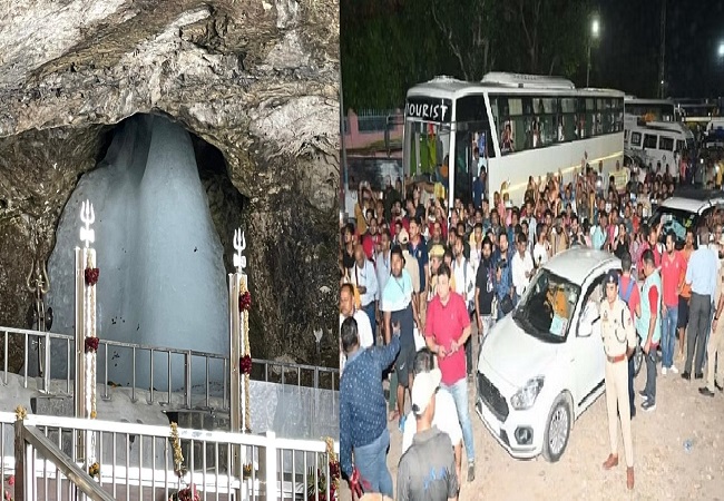 Amarnath Yatra 2023 : कड़ी सुरक्षा के बीच बाबा अमरनाथ की यात्रा के लिए पहला जत्था रवाना
