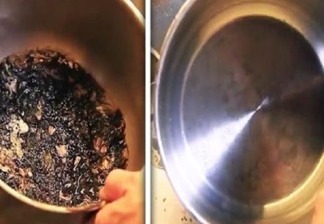 how to clean a burnt pot