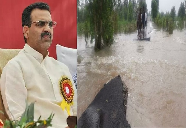 Flood Havoc in UP : केंद्रीय मंत्री संजीव बालियान के गांव को जोड़ने वाली सड़क पानी में बही, टूटा करीब 15 गांवों का संपर्क