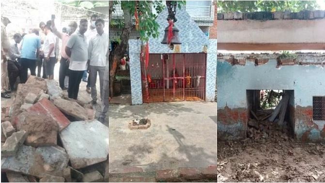 Breaking News Agra : पूजा के दौरान शिव मंदिर परिसर की गिरी छत, किशोरी की मौत, पांच घायल, दर्जनों लोग मलबे में दबे