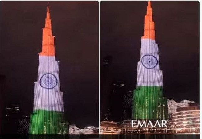 दुनिया की सबसे ऊंची बिल्डिंग बुर्ज खलीफा पर लहराया तिरंगा,पाकिस्तानियों की फजीहत, भारतीयों को गौरव से भर देने वाला देखें VIDEO