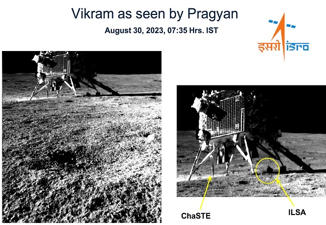 Chandrayaan-3 : 'विक्रम लैंडर, Smile Please', चांद पर सैर करते हुए रोवर ने  लैंडर की फोटो खींची - पर्दाफाश