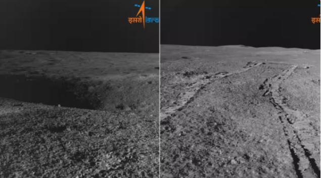 ﻿Chandrayaan-3: चांद पर गहरे गड्ढे के पास जब पहुंचा प्रज्ञान रोवर, ISRO ने जारी की तस्वीर