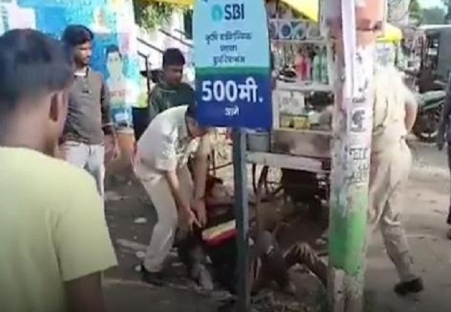 Disabled person brutally beaten by policemen