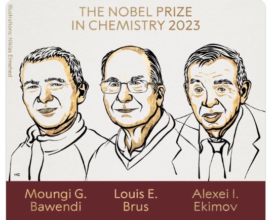 Nobel Prize 2023 : केमिस्ट्री का नोबेल बावेंडी-ब्रुस और एलेक्सी को ,‘क्वांटम डॉट्स की खोज और संश्लेषण के लिए’ जीता पुरस्कार