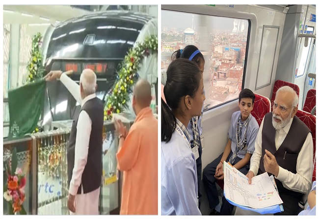 RRTS Inauguration: देश को मिली पहली रैपिडएक्स ट्रेन, PM मोदी ने स्कूली बच्चों और क्रू के साथ की सवारी