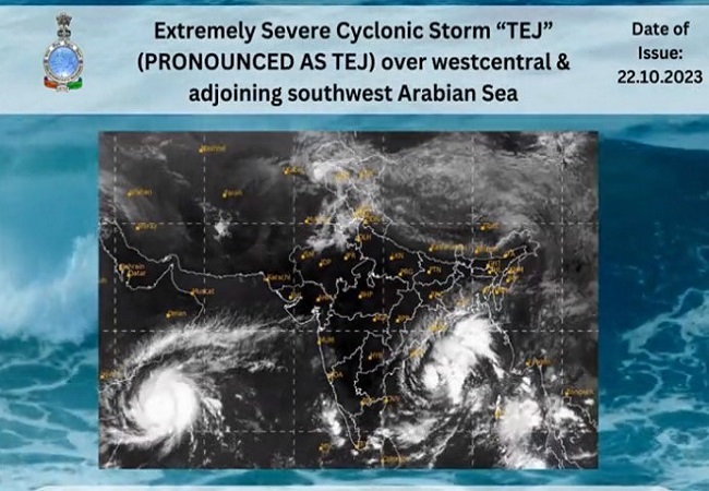 Tej Cyclone : चक्रवात ‘तेज’ गंभीर चक्रवाती तूफान में तब्दील, भारतीय मौसम विज्ञान विभाग ने मछुआरों को समुद्र में नहीं जाने की दी चेतावनी