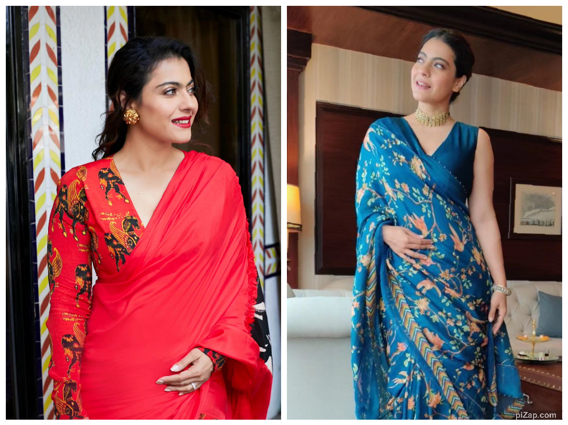 Kajol saree look: नवरात्रि के पांचवें दिन काजोल ने शेयर किया प्रिंटेड साड़ी लुक, फैंस बोले- नीला आपका रंग…