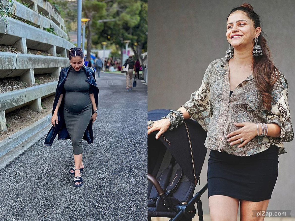 बॉडीकॉन ड्रेस में Rubina Dilaik बेबी बंप फ्लॉन्ट करती आईं नजर, तस्वीरें देख फैंस बोले- लड़का होगा