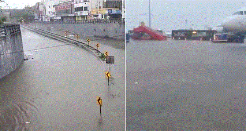 Cyclone Michaung : चेन्नई एयरपोर्ट के रनवे पर भरा पानी, कई उड़ानें रद्द