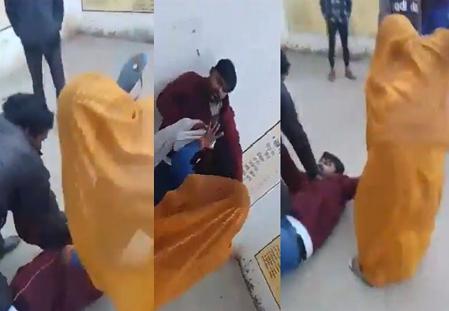 Watch Viral Video: मजदूरी न मिलने पर पति-पत्नी ने पंचायत सचिव पर बरसाई चप्पलें, लात घूसें और पटक-पटक कर पीटा
