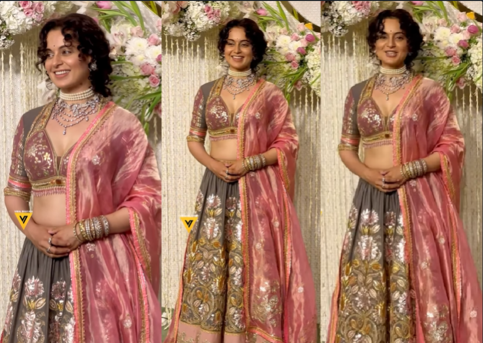 Ira Khan Wedding Reception: गुलाबी और भूरे रंग के लहंगे में इरा की वेडिंग रिसेप्शन पर पहुंची कंगना रनौत