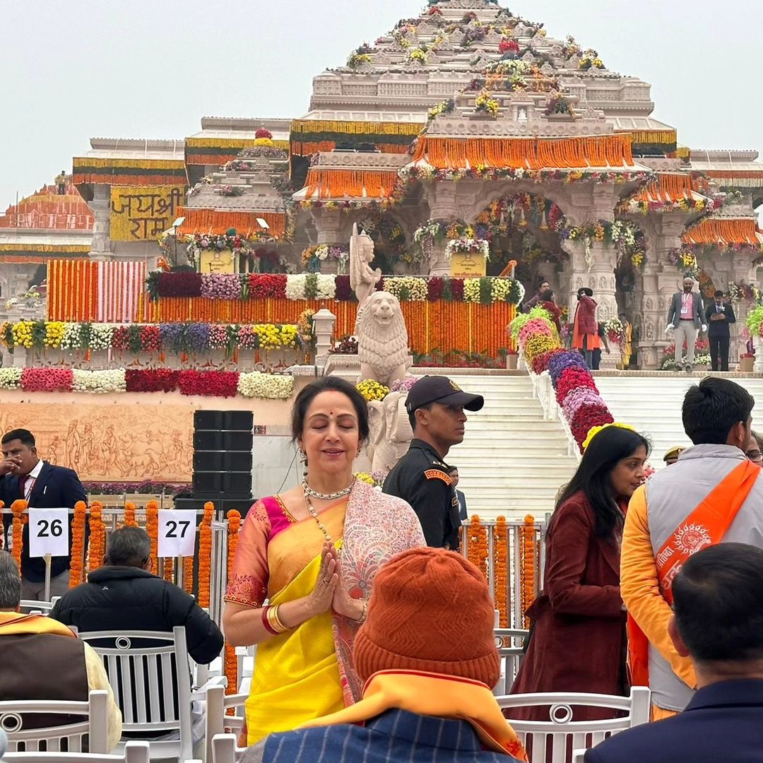 Ayodhya के राम मंदिर में हेमा मालिनी ने की पूजा अर्चना, शेयर की तस्वीरें