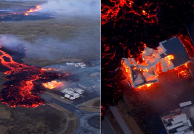 Volcanic Eruptions : आइसलैंड के रेक्जेन्स प्रायद्वीप में हुआ ज्वालामुखी विस्फोट, ग्रिन्डाविक शहर तक पहुंचा लावा