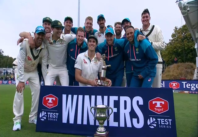 NZ vs AUS Test Series : घरेलू टेस्ट सीरीज में न्यूजीलैंड का सूपड़ा साफ, ऑस्ट्रेलिया ने दूसरे टेस्ट में 3 विकेट से हराया
