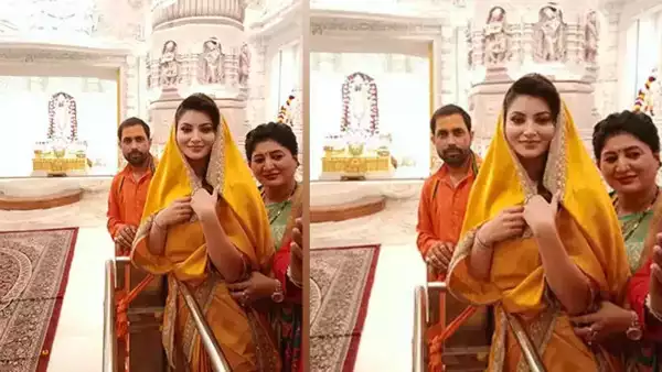 urvashi-rautela-came-to-see-lord-ram-before-the-release-of-jnu-pictures-in-yellow-saree-went-viral