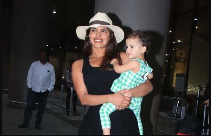 Priyanka Chopra अपनी लाडली बेटी मालती मैरी से मुंबई एयरपोर्ट पर स्पॉट
