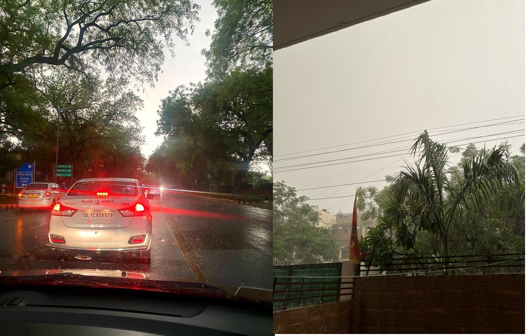 दिल्ली-NCR में अचानक बदला मौसम,कई इलाकों में हुई झमाझम बारिश ने दिलाई गर्मी से राहत