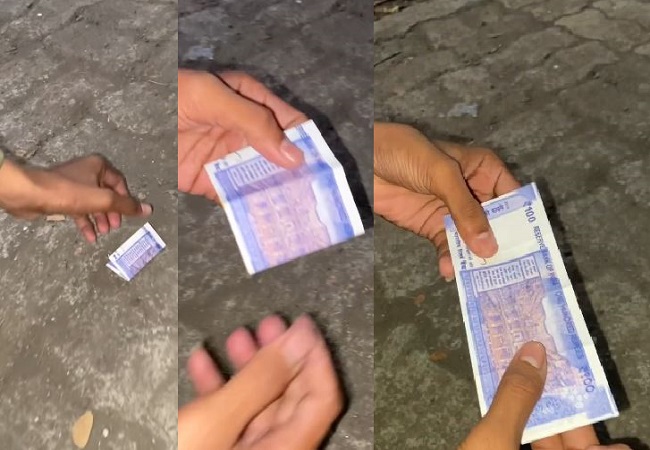 Have you ever found a 100 rupee note like this on the road