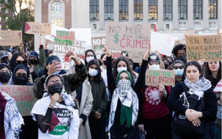 Israel–Hamas war : अमेरिका में गाजा संघर्ष को लेकर छात्रों का प्रदर्शन, बड़े पैमाने पर प्रदर्शनकारी गिरफ्तार
