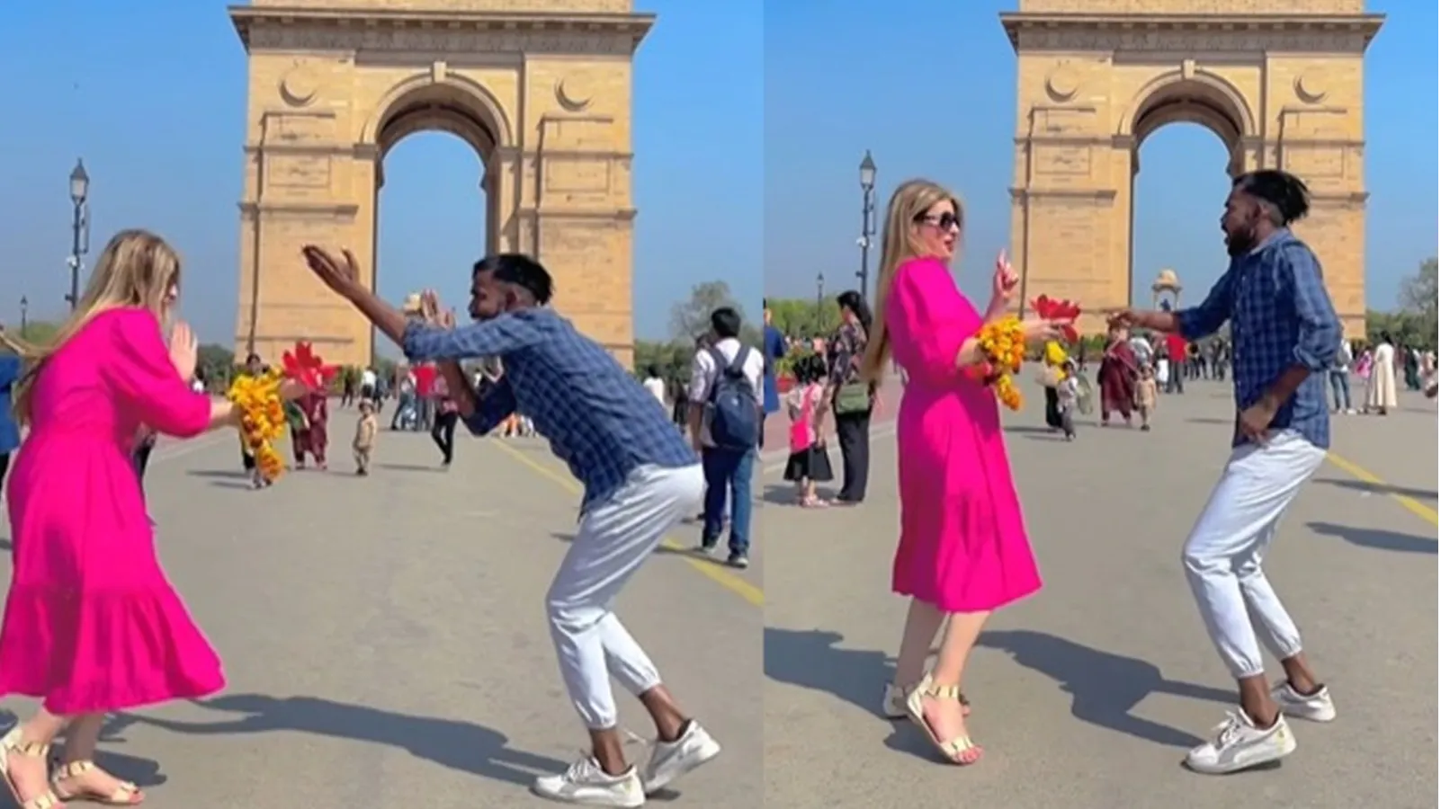 Russian Girl Dance Video: रशियन लड़की ने इंडिया गेट के सामने भोजपुरी गाने पर लगाए जमकर ठुमके, देखने वाले झुमने