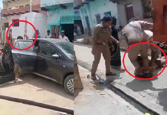 Viral video: यूपी पुलिस का आरोपी को बर्बरता पूर्वक पीटते वीडियो वायरल, ईंट से पीट पीट कर कार में बैठाया