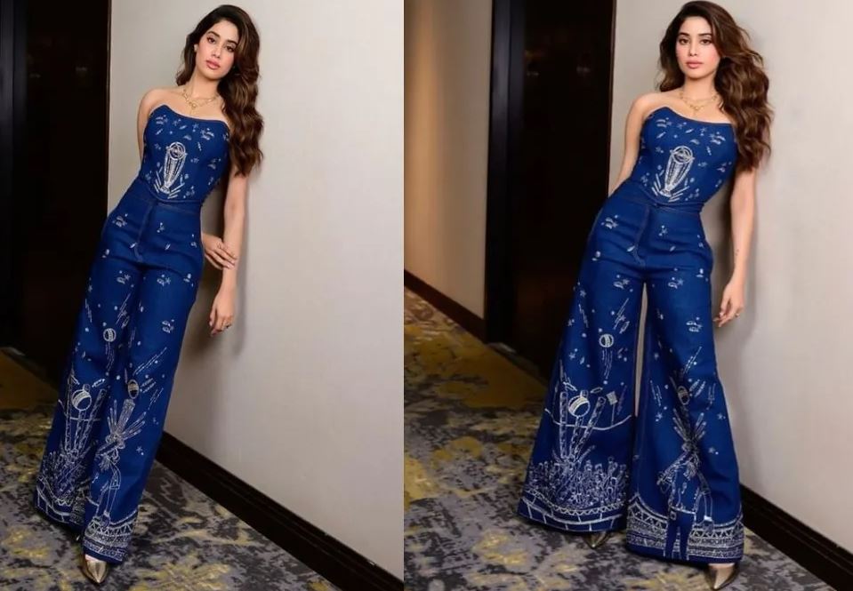 Jhanvi Kapoor Pictures: ऑफ शोल्डर लुक में जंपसूट में जाह्नवी कपूर ने शेयर की ग्लैरस तस्वीरें