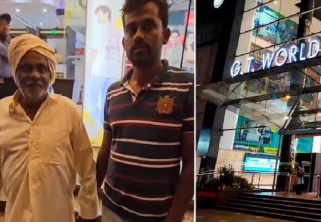 An elderly man wearing dhoti was not given entry in the mall.