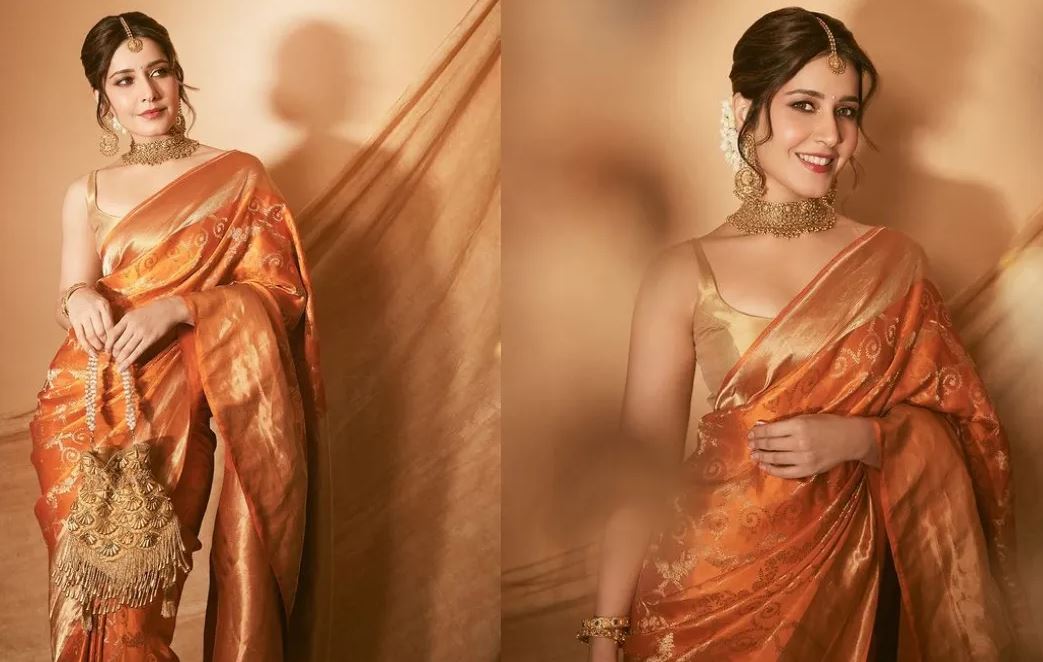 Rashi Khanna Saree Pic: राशि खन्ना ने एथनिक लुक में शेयर की खूबसूरत तस्वीरें, ऑरेंज सिंपल साड़ी में इंटरनेट पर मचाया बवाल