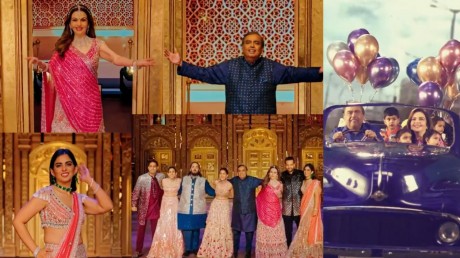 Sangeet Ceremony: अंबानी परिवार ने ओम शांति ओम के हिट गाने पर लगाए जमकर ठुमके, देखें video