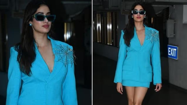 Jhanvi Kapoor news: ब्लू ब्लेजर और शॉर्ट स्कर्ट में Jhanvi Kapoor ने शेयर की हॉट तस्वीरें, वायरल हुई तस्वीरें