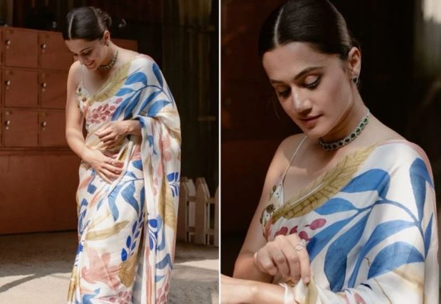 Taapsee Pannu Saree Pic: फ्लोरल साड़ी पहन तापसी पन्नू ने शेयर किया लेटेस्ट फोटोज, कातिल अवतार ने फैन्स को बनाया दीवाने