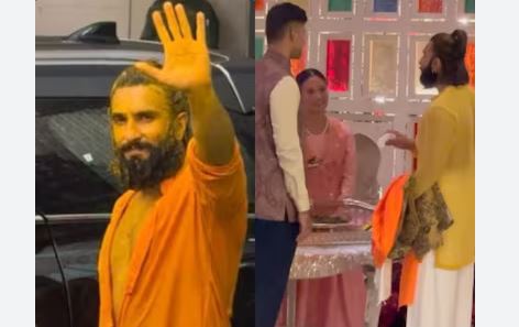 Ranveer Singh at Anant-Radhika Haldi: अनंत-राधिका की हल्दी सेरेमनी में अतरंगी अंदाज में दिखे रणवीर सिंह