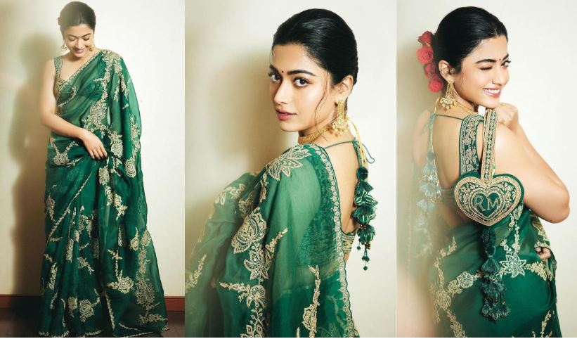 Rashmika Mandanna Green Saree Pic: सावन में रश्मिका मंदाना ने शेयर की हरी साड़ी में तस्वीरें